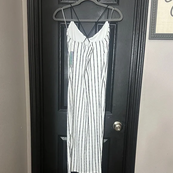 Derek Heart Black and White Striped Midi Dress - Picture 3 of 5